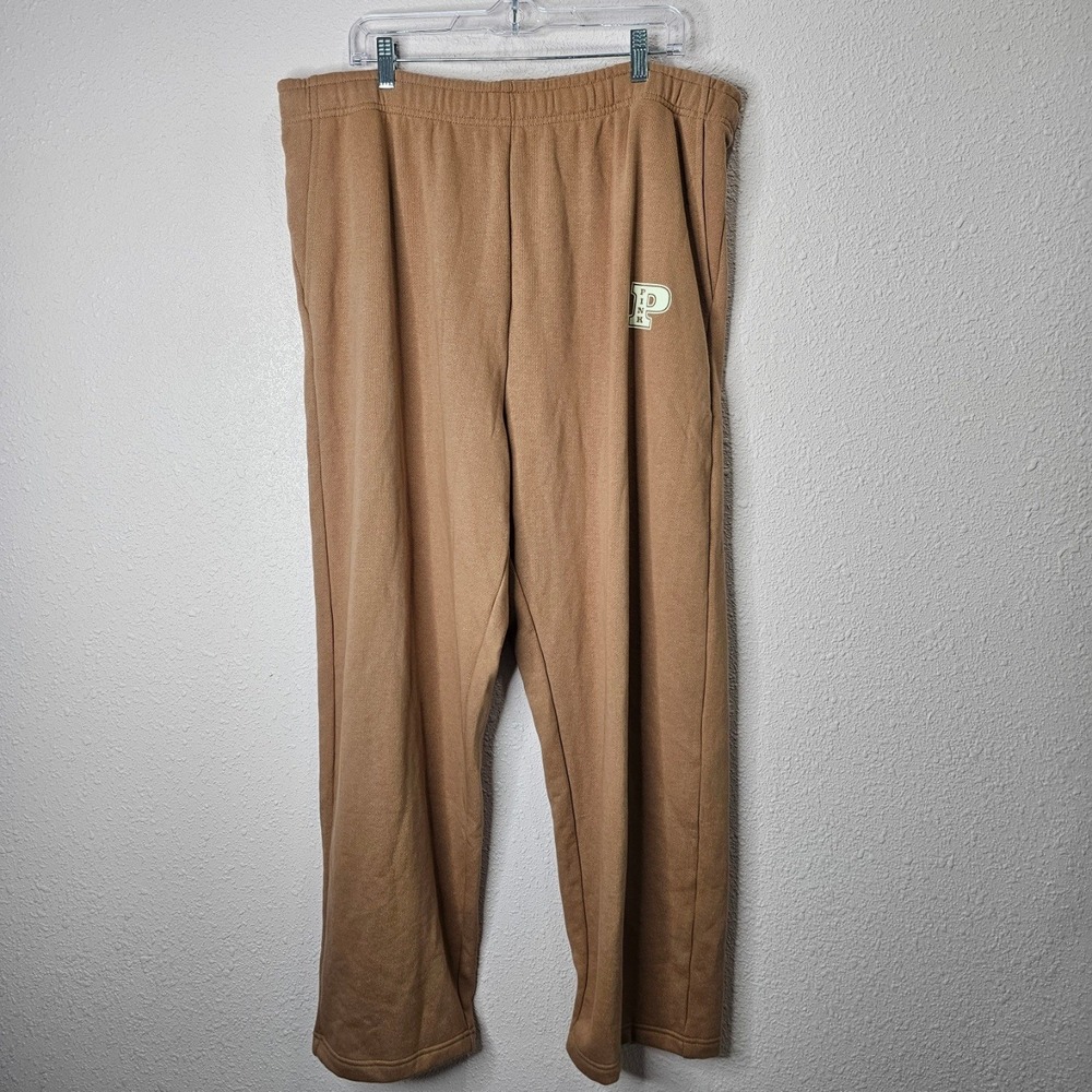 PINK Victoria's Secret Tan Jogger Sweatpants Logo Graphic Lounge Pants XXL Camel